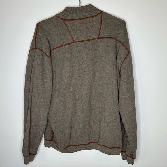 Tommy Bahama Reversible Orange and Gray 1/4 Zip Top in Size Large - Picture 6 of 9